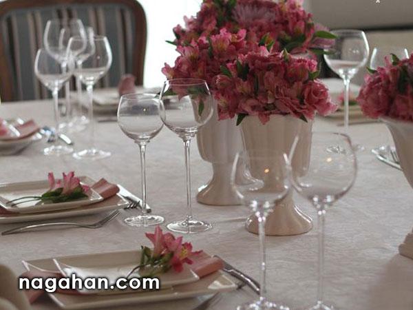 سفره آرایی و تزئین میز نهار و شام عروسی و تولد