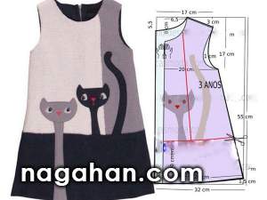 الگو و مدل لباس کودک 95 | الگو پیراهن دخترانه برای علاقه مندان به خیاطی