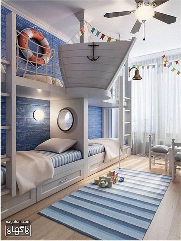 عکس اتاق کودک و مدل تخت کشتی و ملوان - اتاق دخترانه و پسرانه