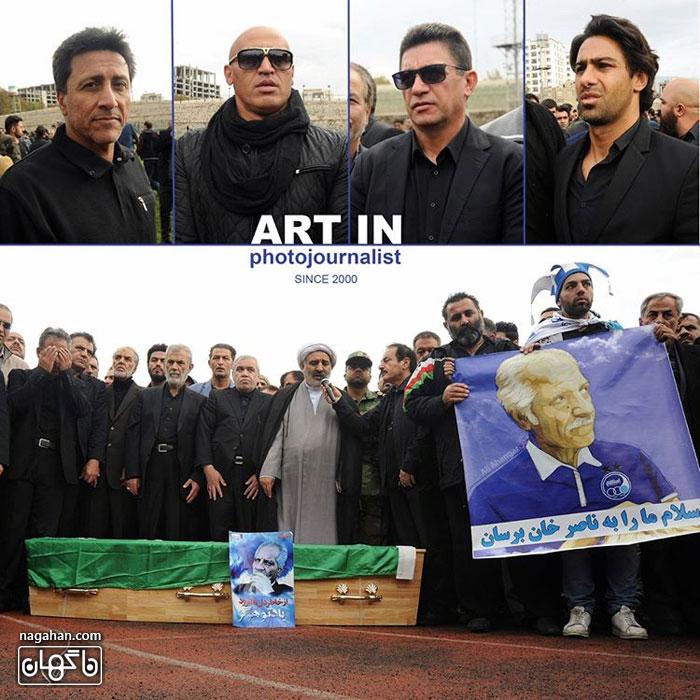عکس حضور ورزشکاران معروف و پیشکسوت در مراسم خاکسپاری مرحوم منصور پورحیدری