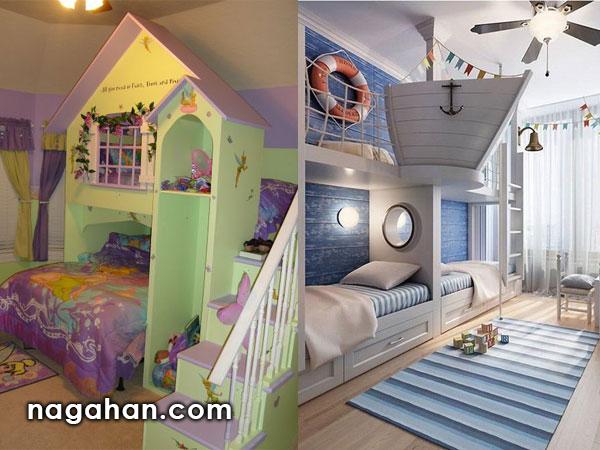 چیدمان و طراحی اتاق کودک |مدل تخت های جدید و متنوع دخترانه و پسرانه در دیزاین اتاق