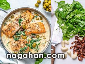 ماهی قزل آلا خامه ای توسکانی | آموزش گام به گام غذای ایتالیایی سالم و سریع