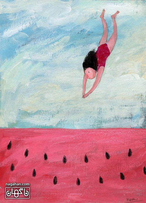 عکس هندوانه کارتونی شب یلدا