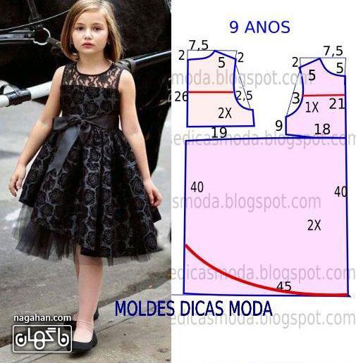 عکس الگو و مدل لباس کودک 95 | الگو پیراهن دخترانه برای علاقه مندان به خیاطی