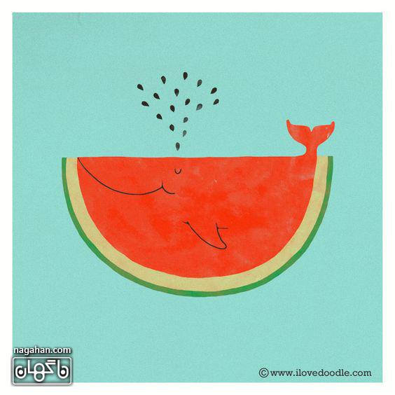 عکس هندوانه کارتونی شب یلدا