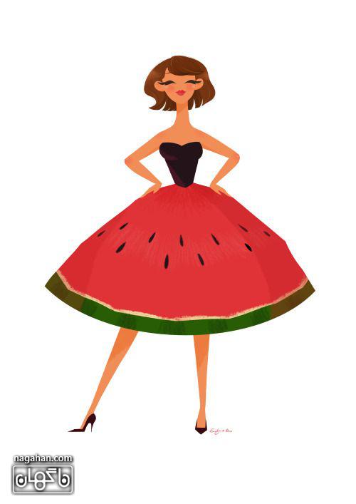 عکس هندوانه کارتونی شب یلدا