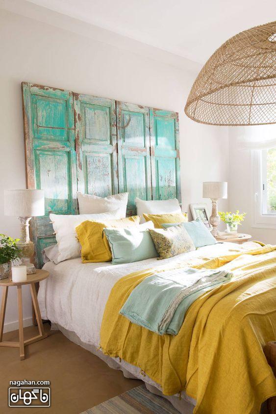 تزیین اتاق خواب و مدل اتاق خواب با ترکیب رنگ روشن زرد و خردلی
