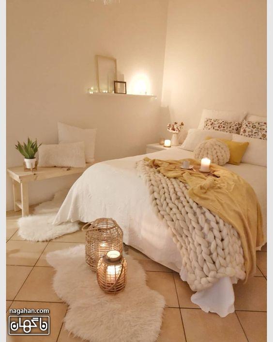 عکس اتاق خواب عروس با شمع و نور