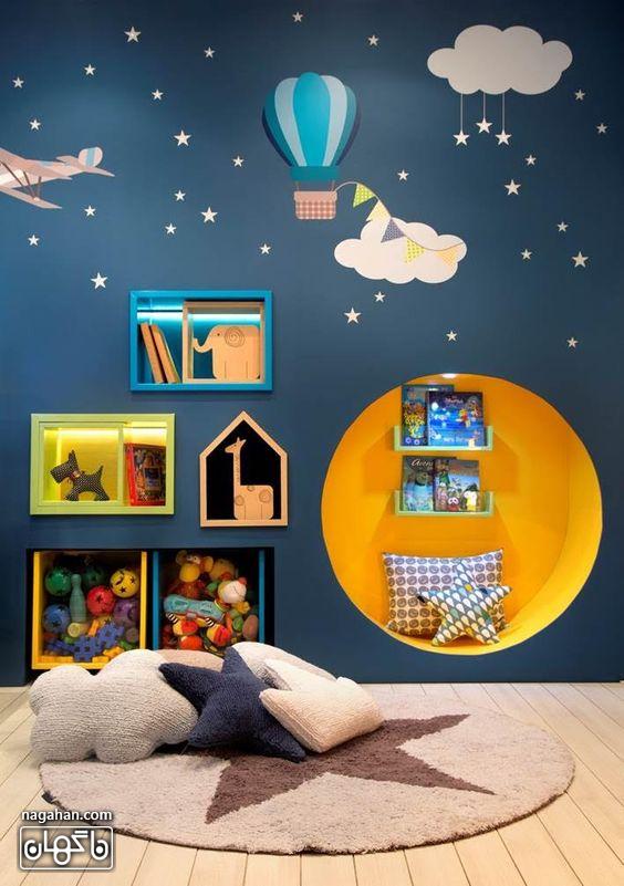 اتاق بازی کودک با طرح ستاره و آسمان