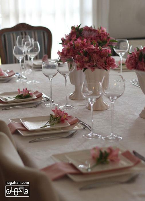 سفره آرایی و تزئین میز نهار و شام عروسی و تولد
