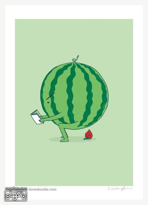 عکس هندوانه کارتونی شب یلدا